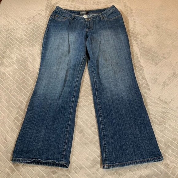 Venezia Womens 32 Denim Jeans Blue Boot Cut Mid Rise Stretch Medium Wash - Picture 1 of 12